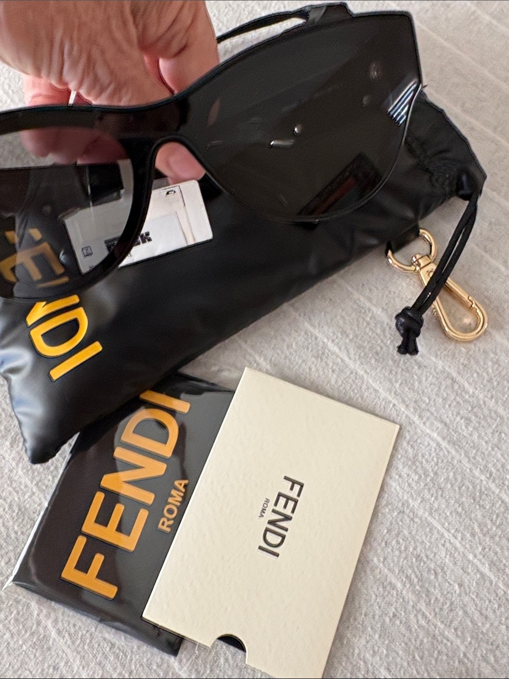 Fendi Black with Silver Hardware and Logo Pouch - Picture 5 of 6